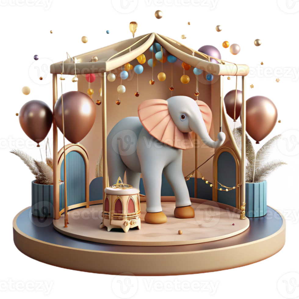 elegant classic Empty Elephant Enclosure Zoo Cutout original png