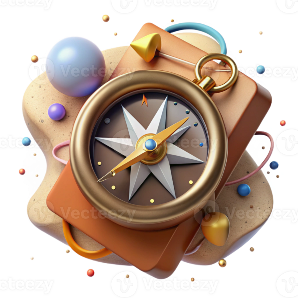 magnificent minimalist Antique Compass with Rotating Needle Cutout genuine png