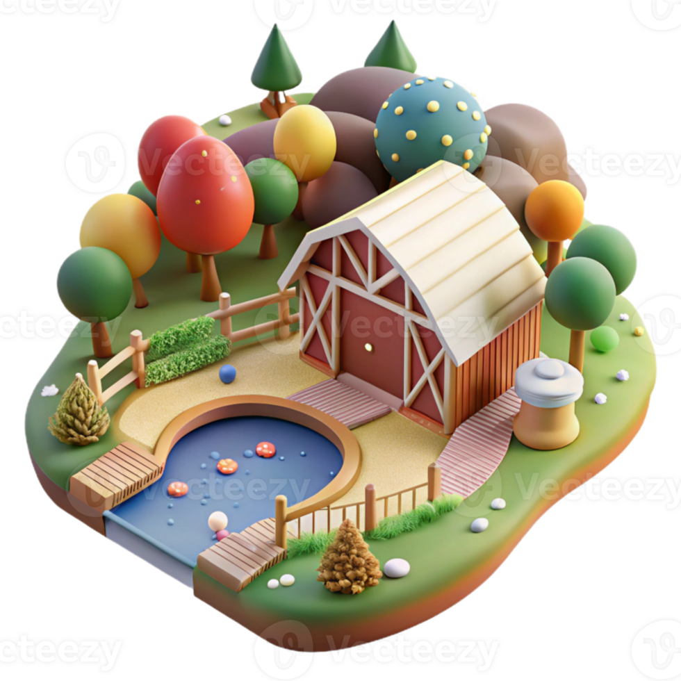 beautiful artistic Bright Sunlit Farm with Bird Feeder Cutout genuine png