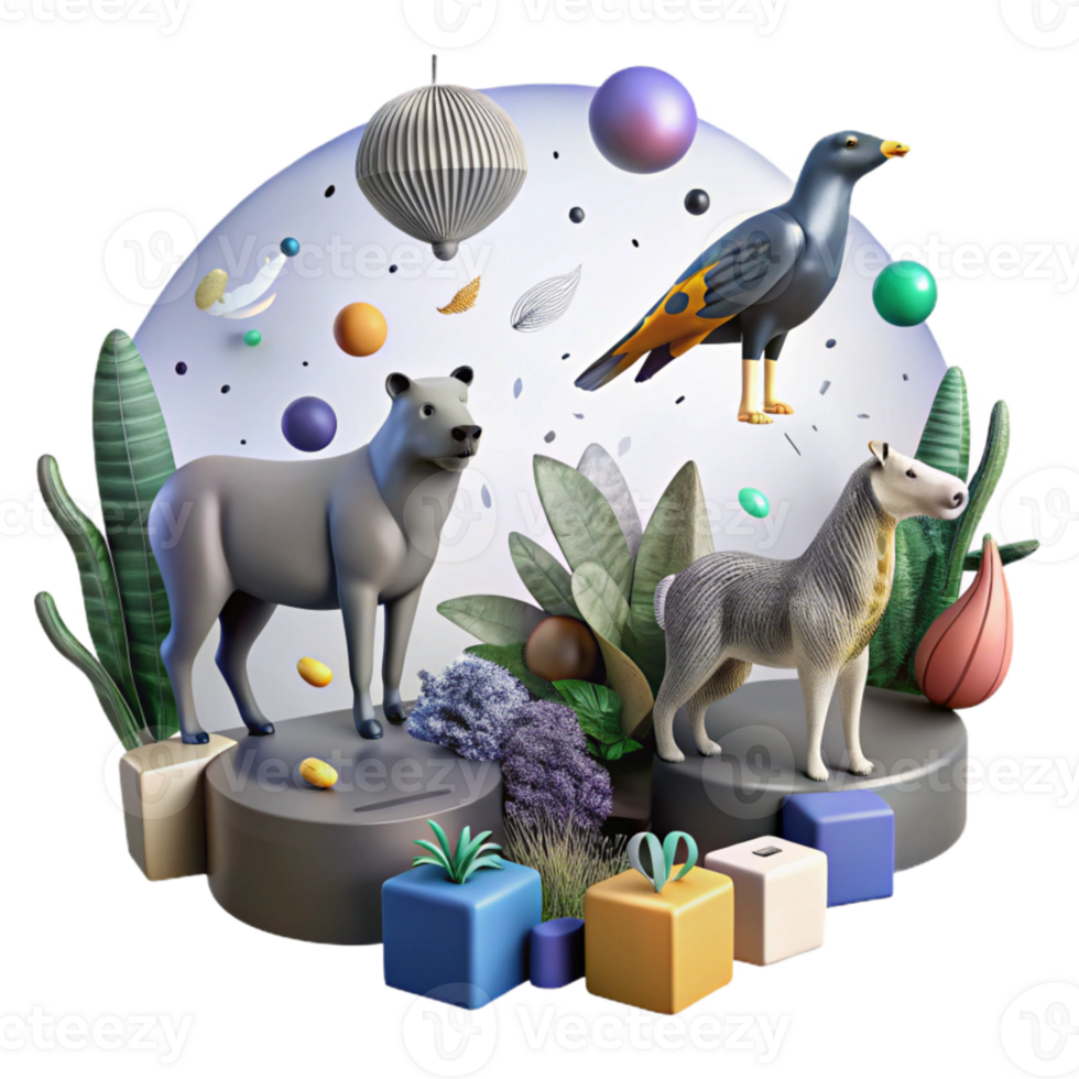 serene traditional Endangered Species Tracking with Ai Cutout authentic png