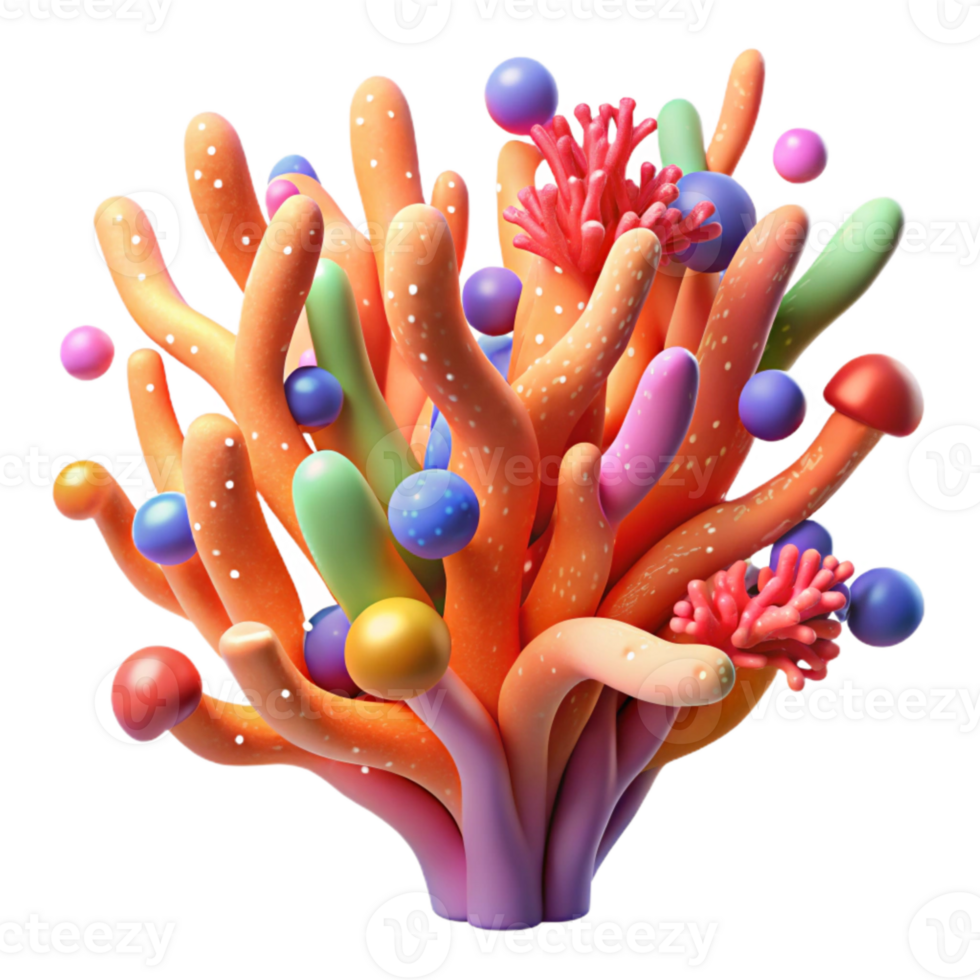 impressive classic Coral Branch Isolated Element Colorful Polyps authentic png