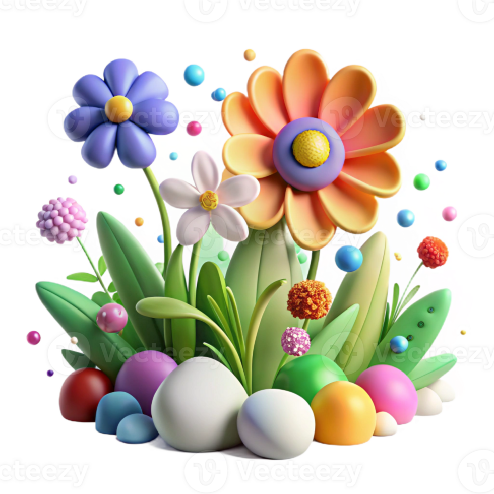 dramatic rustic Colorful Wildflower Meadow Cutout png