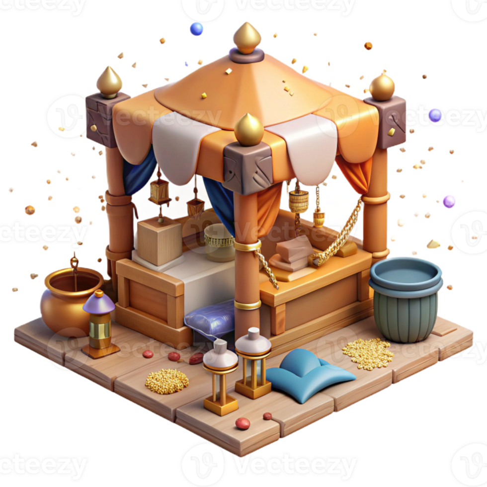 magnificent modern Detailed Illustration of a Trading Post Cutout png