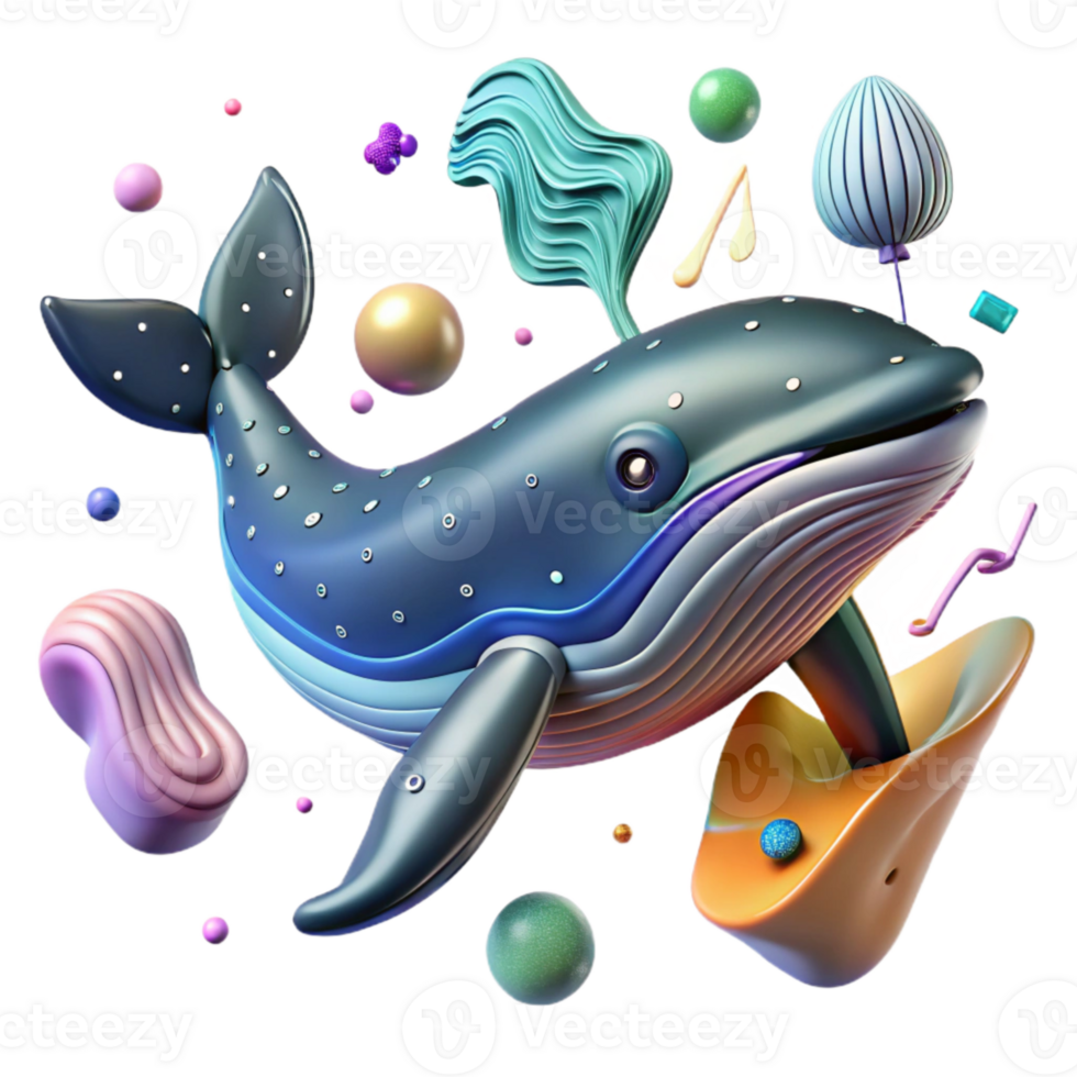 vibrant vintage Ai Analyzing Whale Song Patterns Transparent Background high resolution png