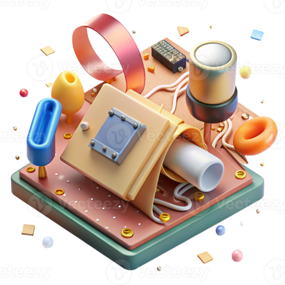 elegant classic Circuit Board Components Soldering Iron Transparent Background detailed png