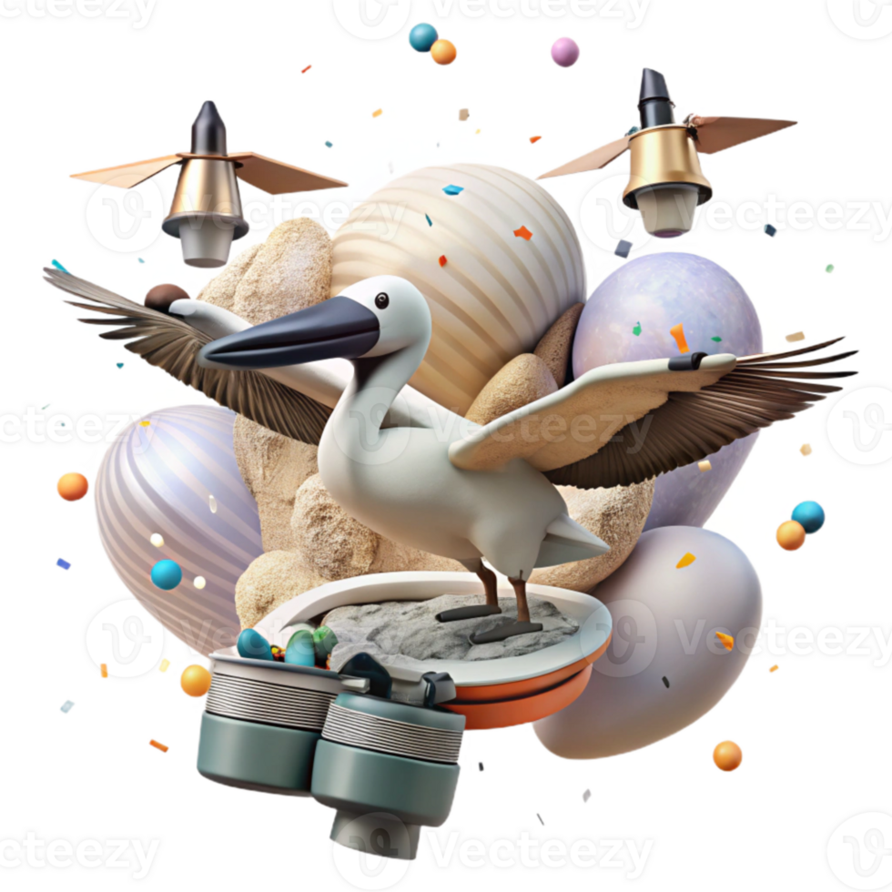 magnificent modern Drone Monitoring Pelican Flock Transparent Background original png