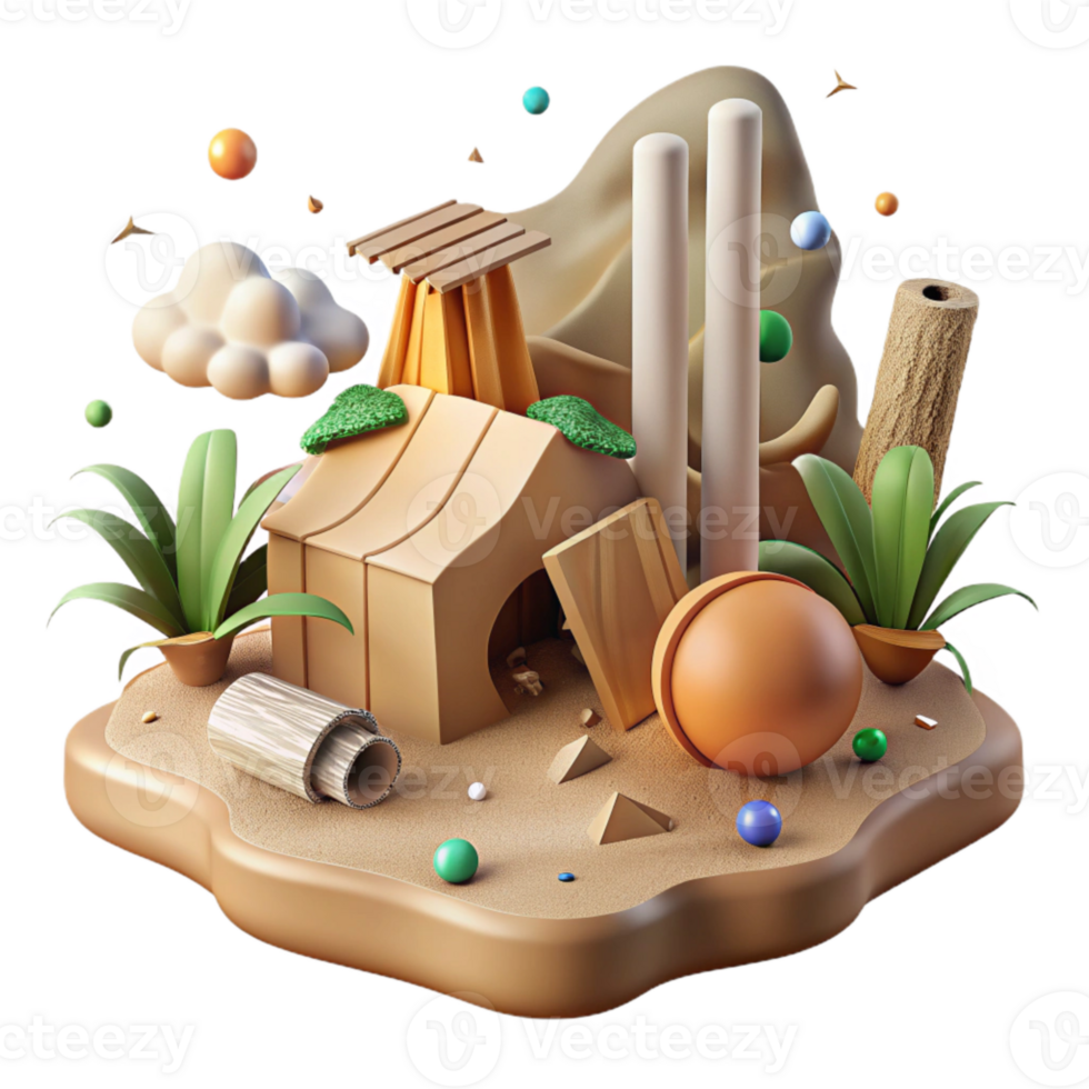 magnificent artistic Deforestation Leading to Desertification Cutout Graphic professional png