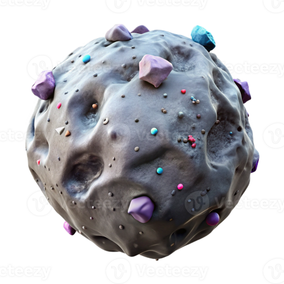 elegant rustic Asteroid with Rough Texture Isolated detailed png