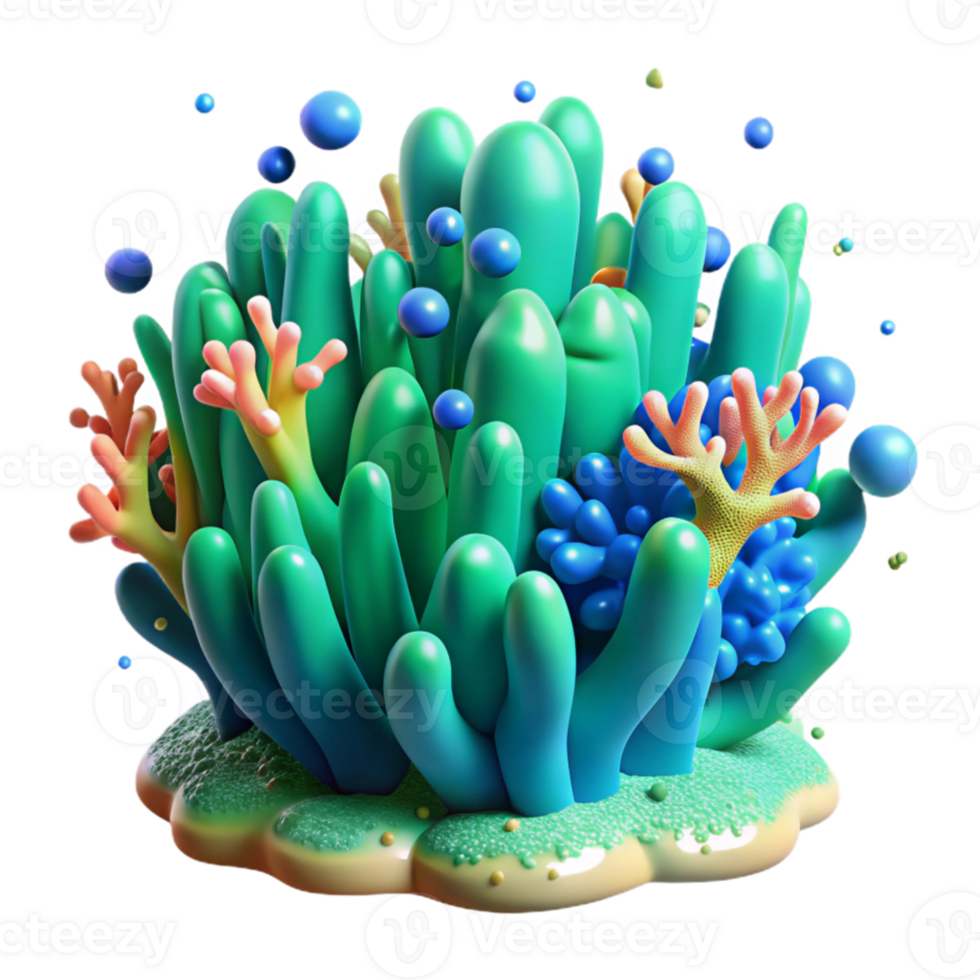 magnificent traditional Coral Reef Isolated Element with Starfish Detail professional png
