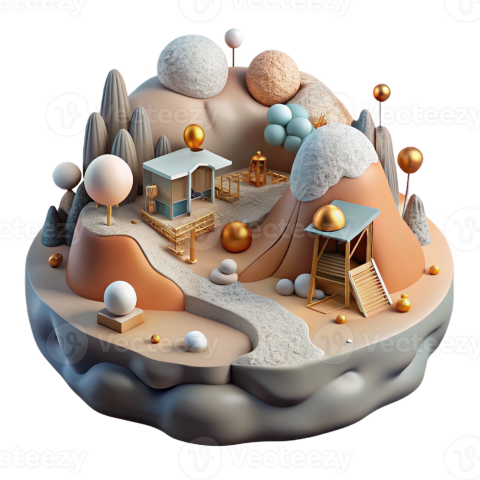 beautiful traditional Disturbed Ecosystem Mining Intrusion Cutout Muted Colors high quality png