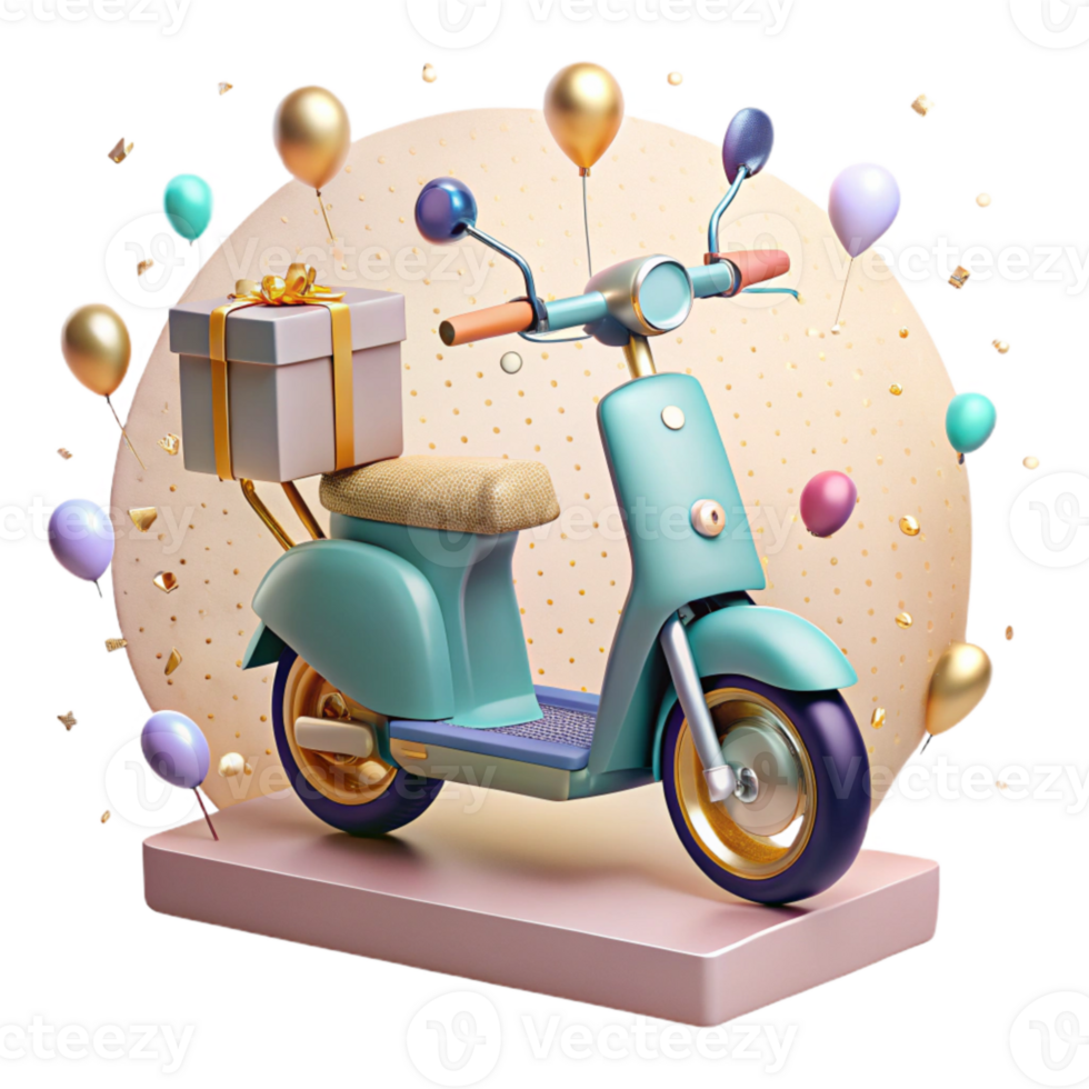 wonderful vintage Electric Scooter Front View Isolated Element professional png