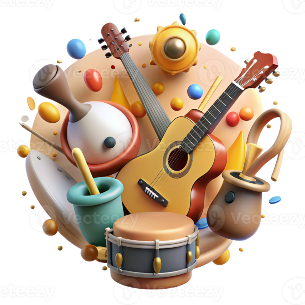 magnificent artistic Cuban Son Music Group Instruments Cutout exclusive png