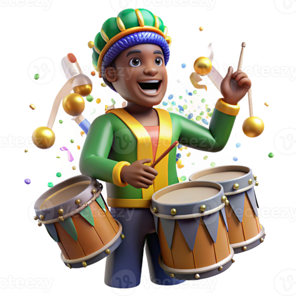 elegant artistic Brazilian Carnival Drummers Energetic Performance genuine png