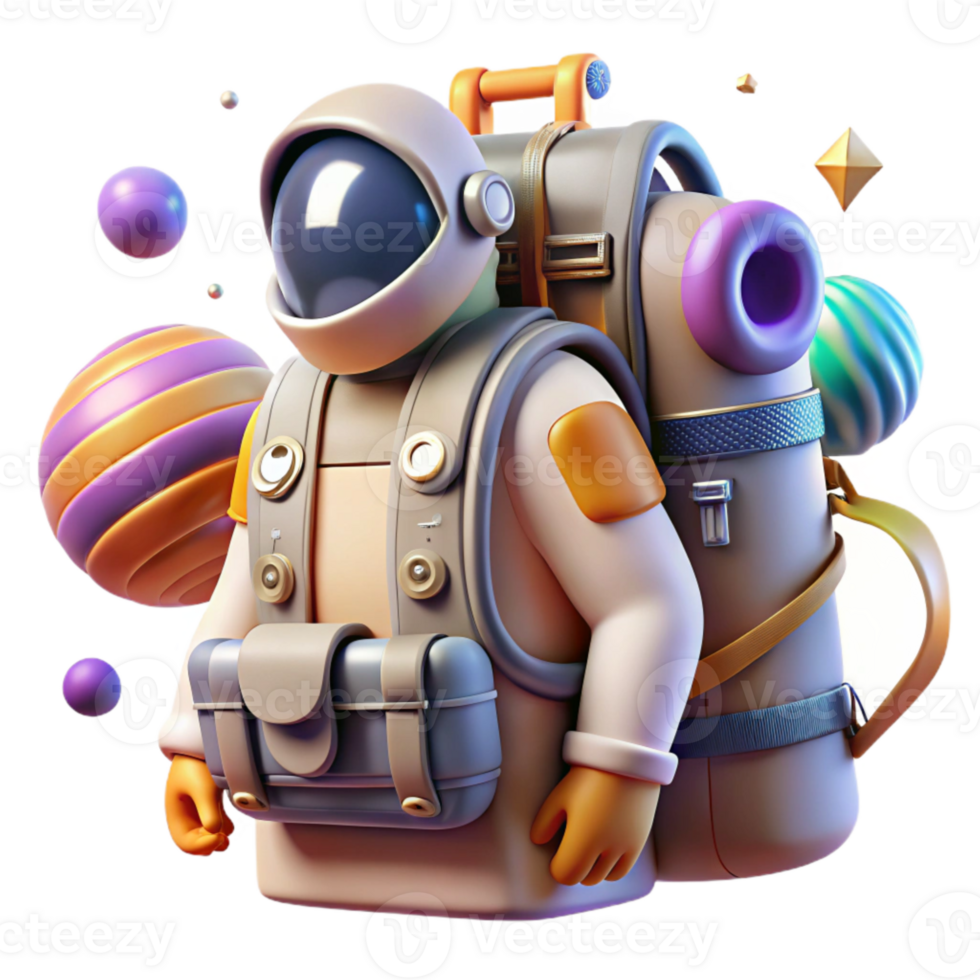 serene vintage Astronaut Backpack Isolated with Oxygen Tanks genuine png