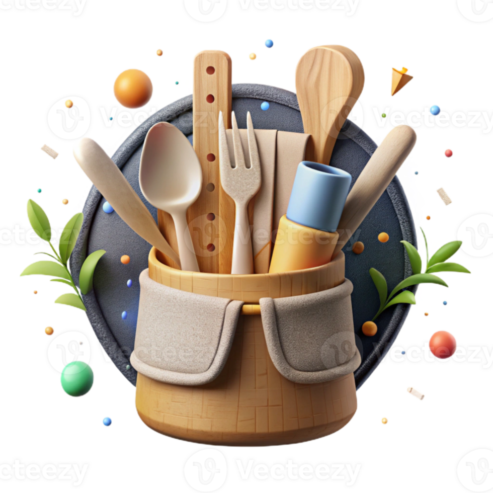 vibrant classic Bamboo Cutlery Set in Pouch Transparent Element original png