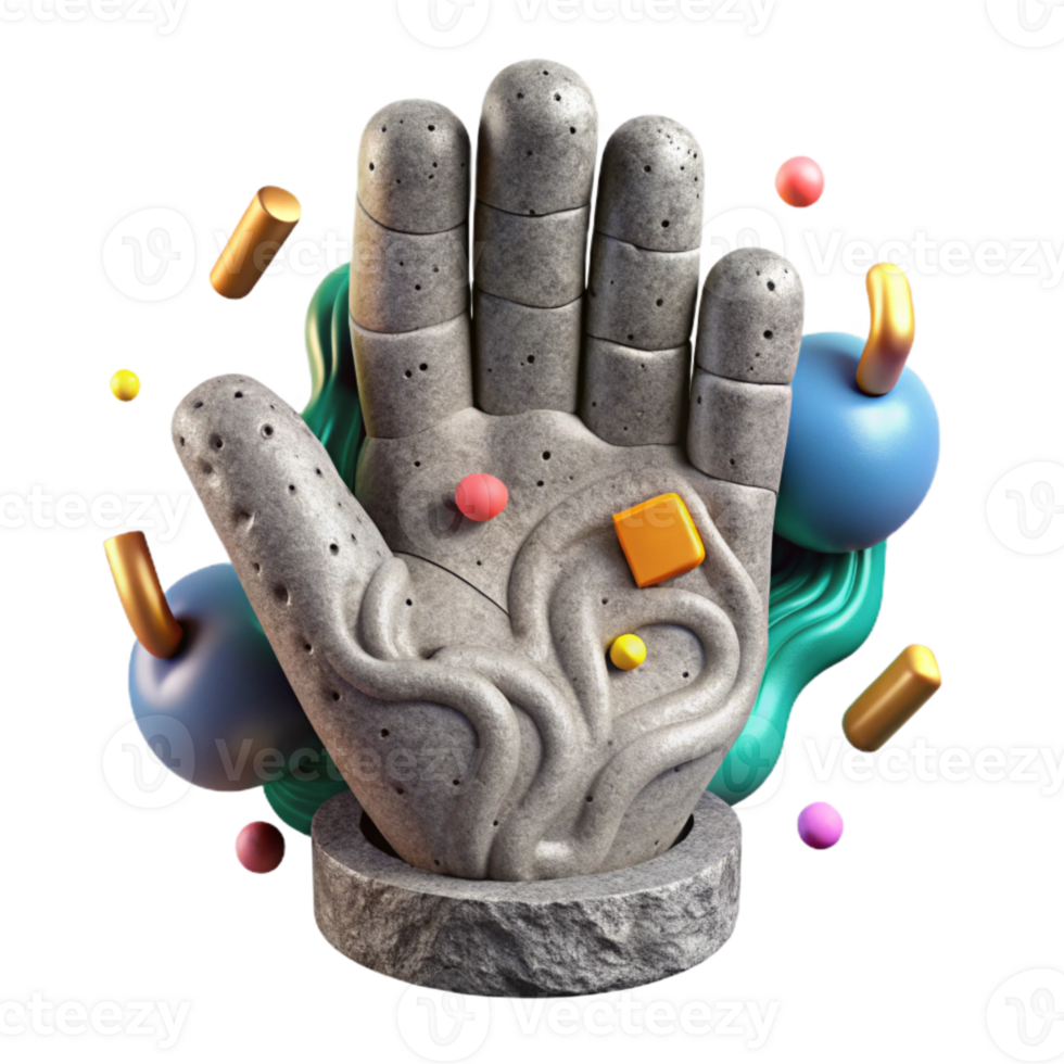 wonderful creative Carved Stone Hand Side View Cutout authentic png