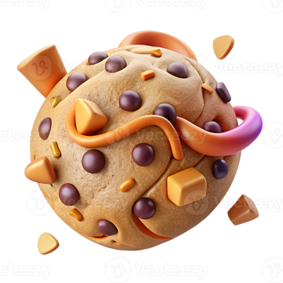 vibrant traditional Chocolate Chip Cookie Cutout premium png