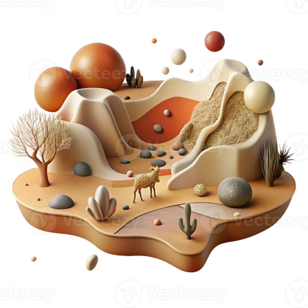 dramatic contemporary Drought and Animal Migration Cutout with Dry Earth Tones exclusive png