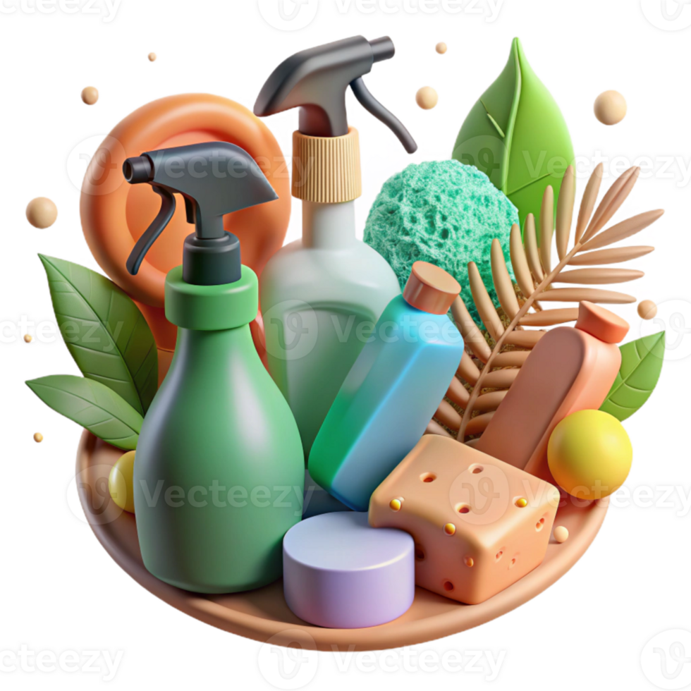 extraordinary abstract Eco Friendly Cleaning Products Icons Isolated with Bottle Detail professional png