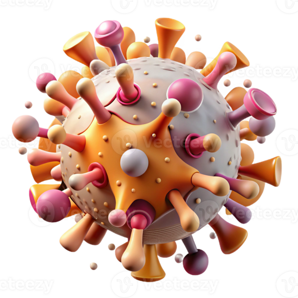 elegant minimalist Coronavirus Illustration Spiked Surface Isolated high quality png