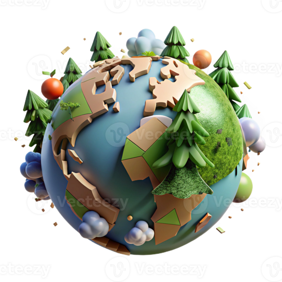 dramatic vintage Globe Showing Forest Coverage Cutout Element detailed png