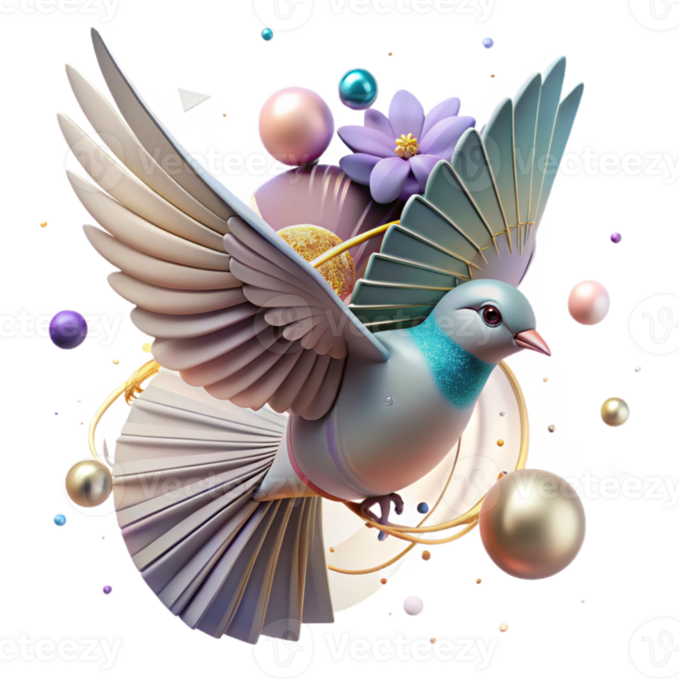 impressive minimalist Bird in Flight Front View Transparent Element png