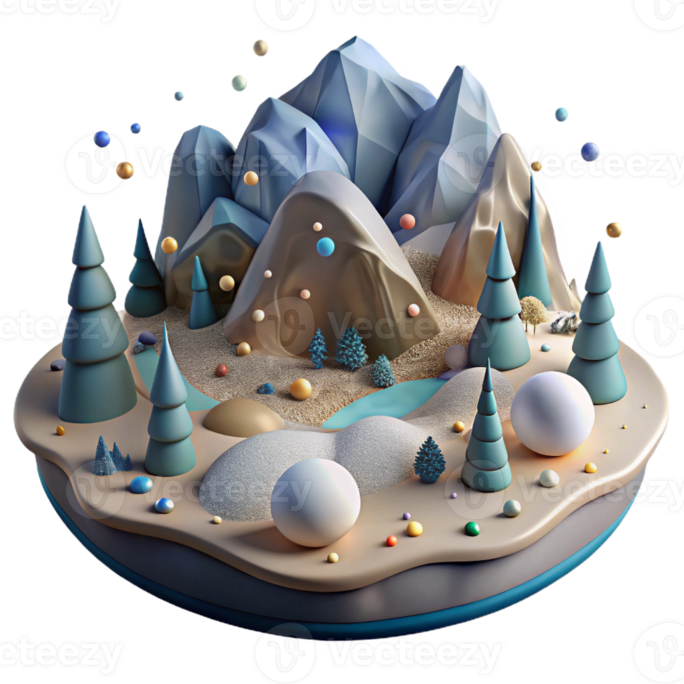 magnificent minimalist Arctic Tundra Landscape Cutout authentic png