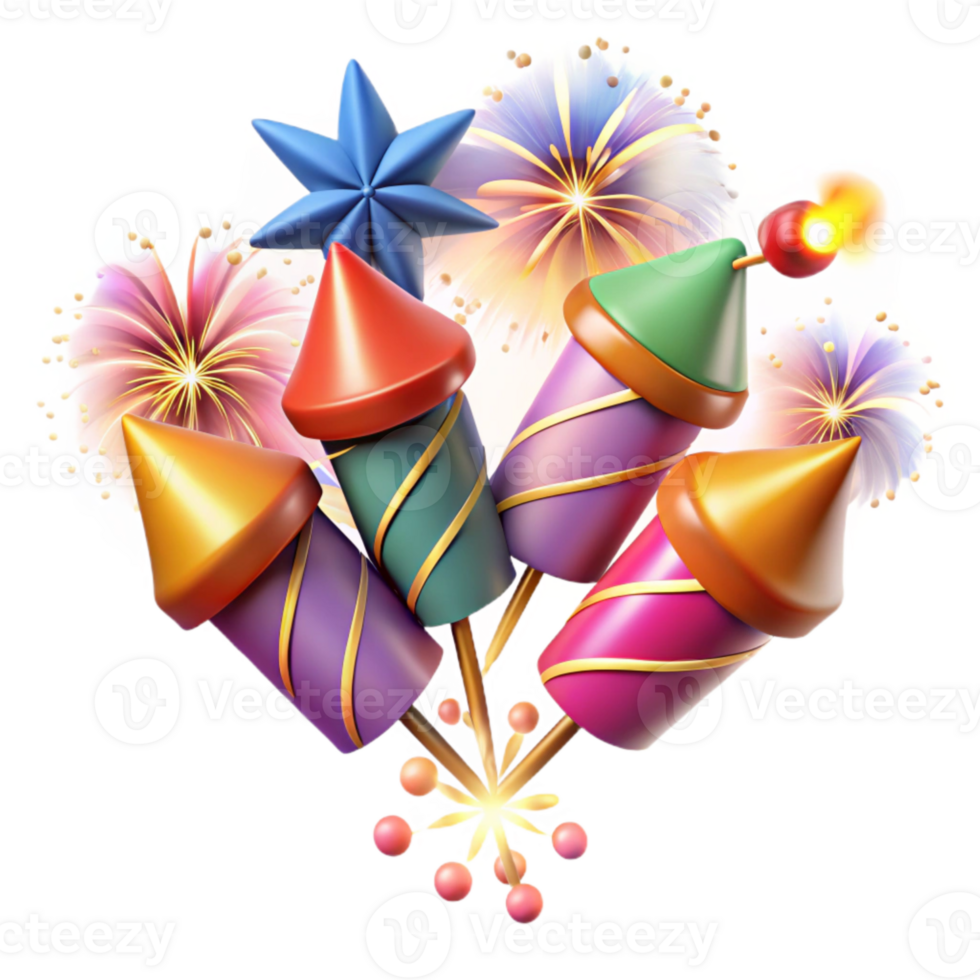 extraordinary minimalist Diwali Fireworks Bright Sparks Transparent Background professional png