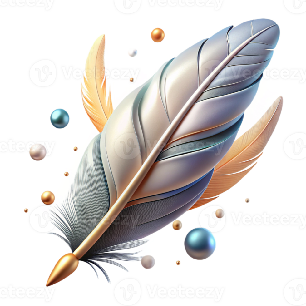 extraordinary creative Bird Feather with Shadow Effect Isolated Element authentic png