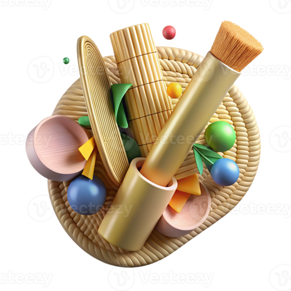 elegant traditional Bamboo Toothbrush Top View Isolated Cutout genuine png