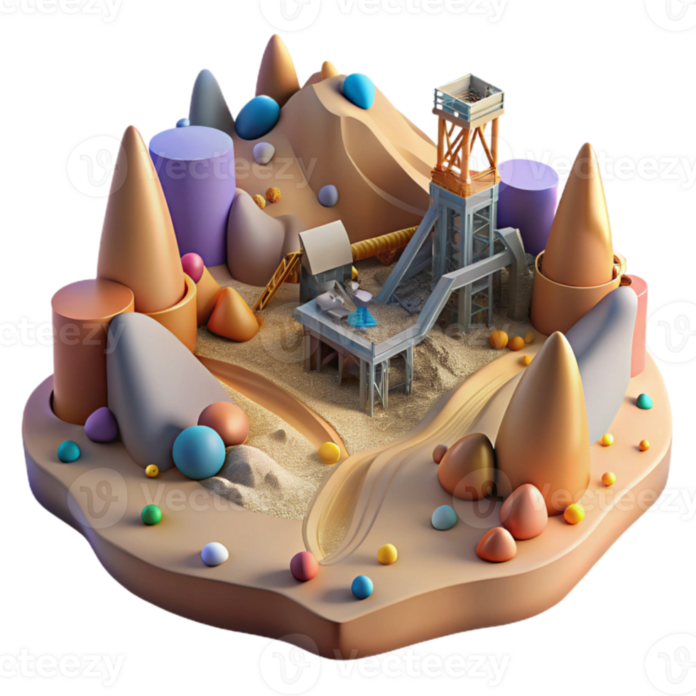 beautiful artistic Disturbed Environment Mining Operations Cutout Barren Landscape high resolution png