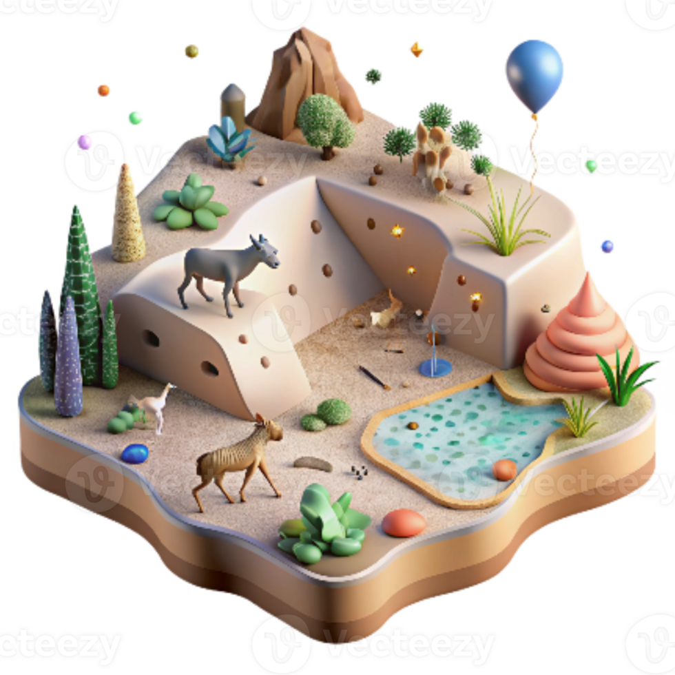 impressive contemporary Computer Generated Map of Animal Habitats Diverse Ecosystems Transparent Background exclusive png