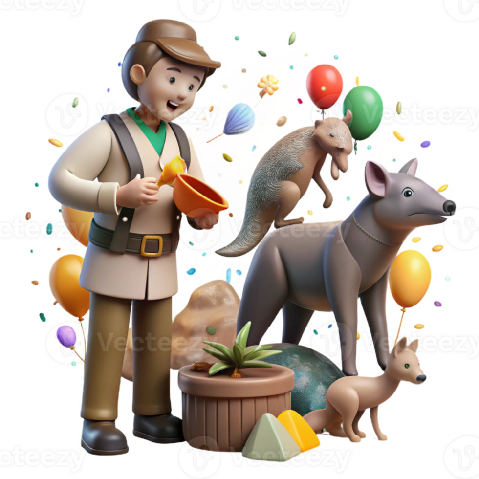 magnificent artistic Animal Caretaker Feeding Endangered Species Cutout high resolution png