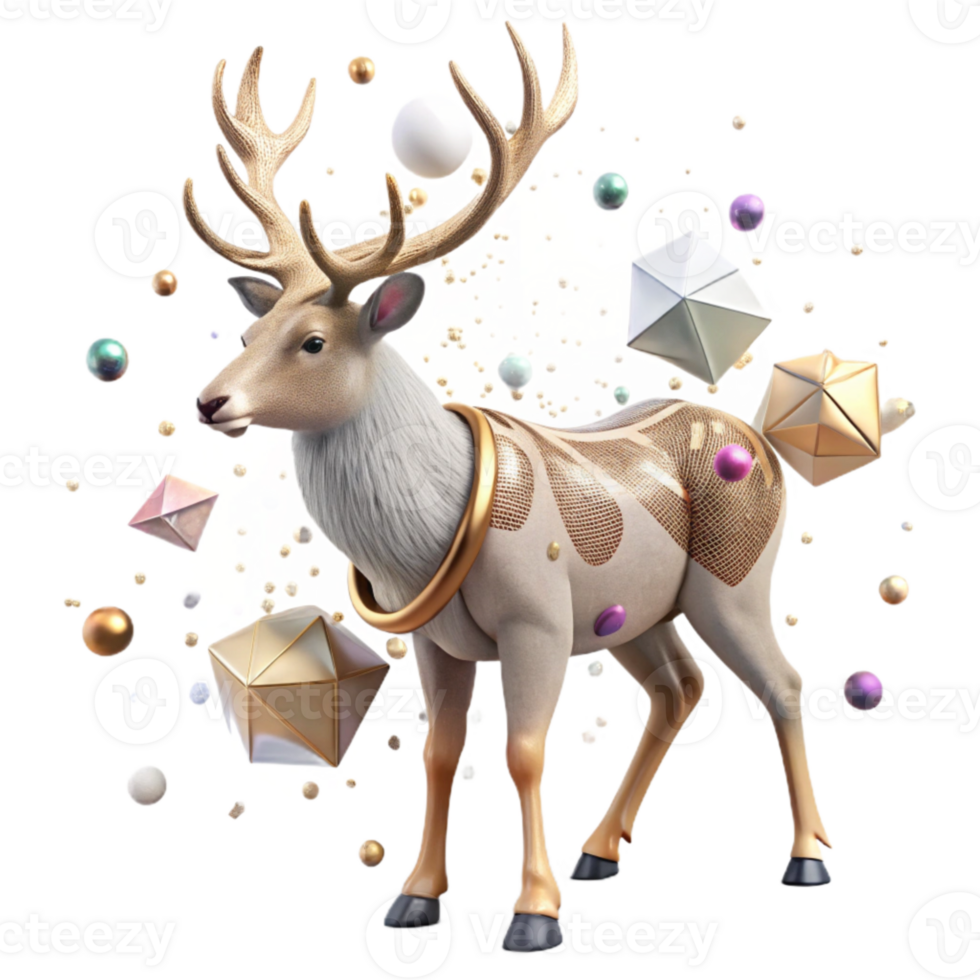 extraordinary minimalist Caribou Herd Migration Side View Transparent Background original png