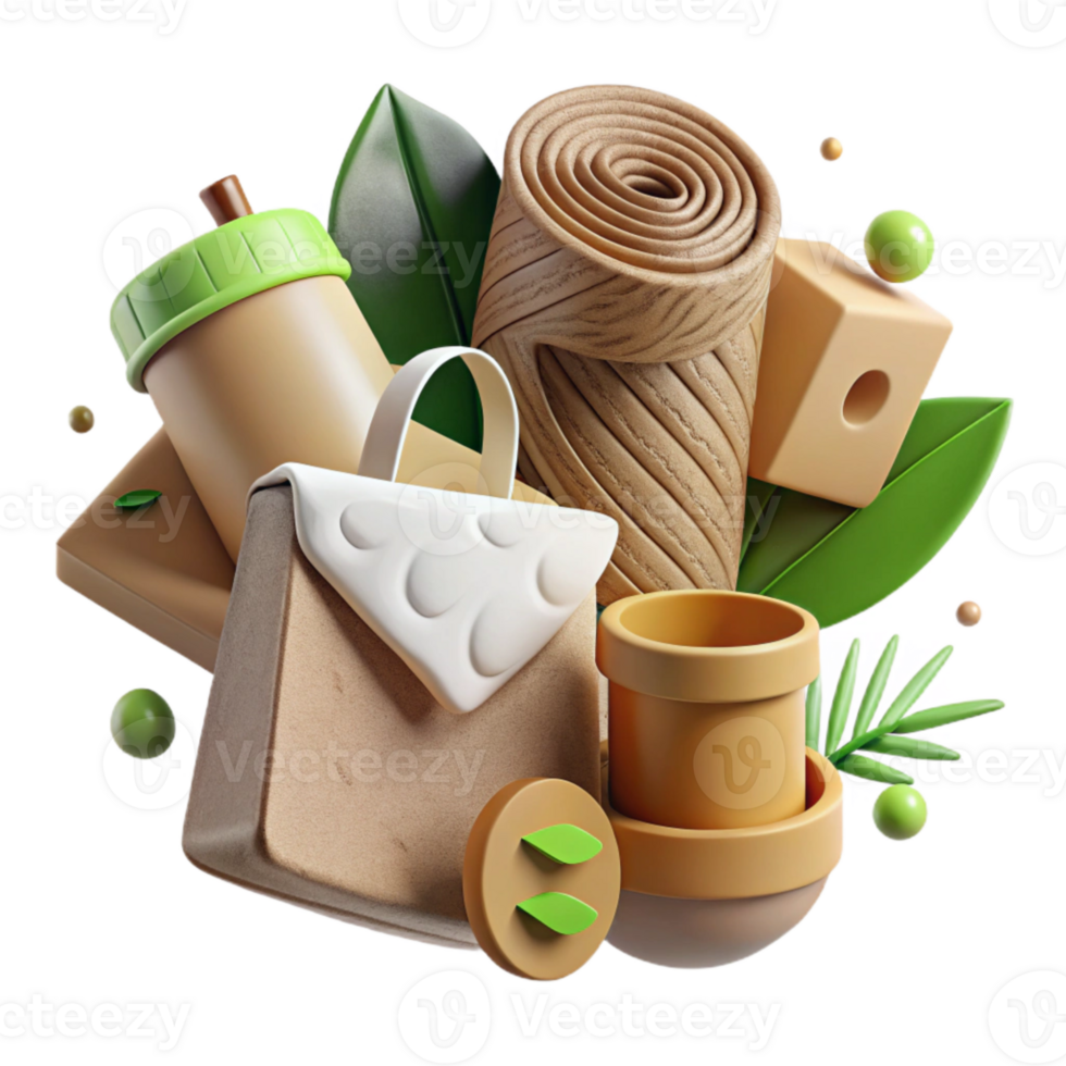 stunning rustic Eco Friendly Packaging Icons Isolated White Background authentic png