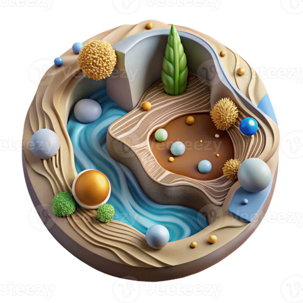 beautiful classic Contaminated Water with Agricultural Runoff Top View Cutout authentic png