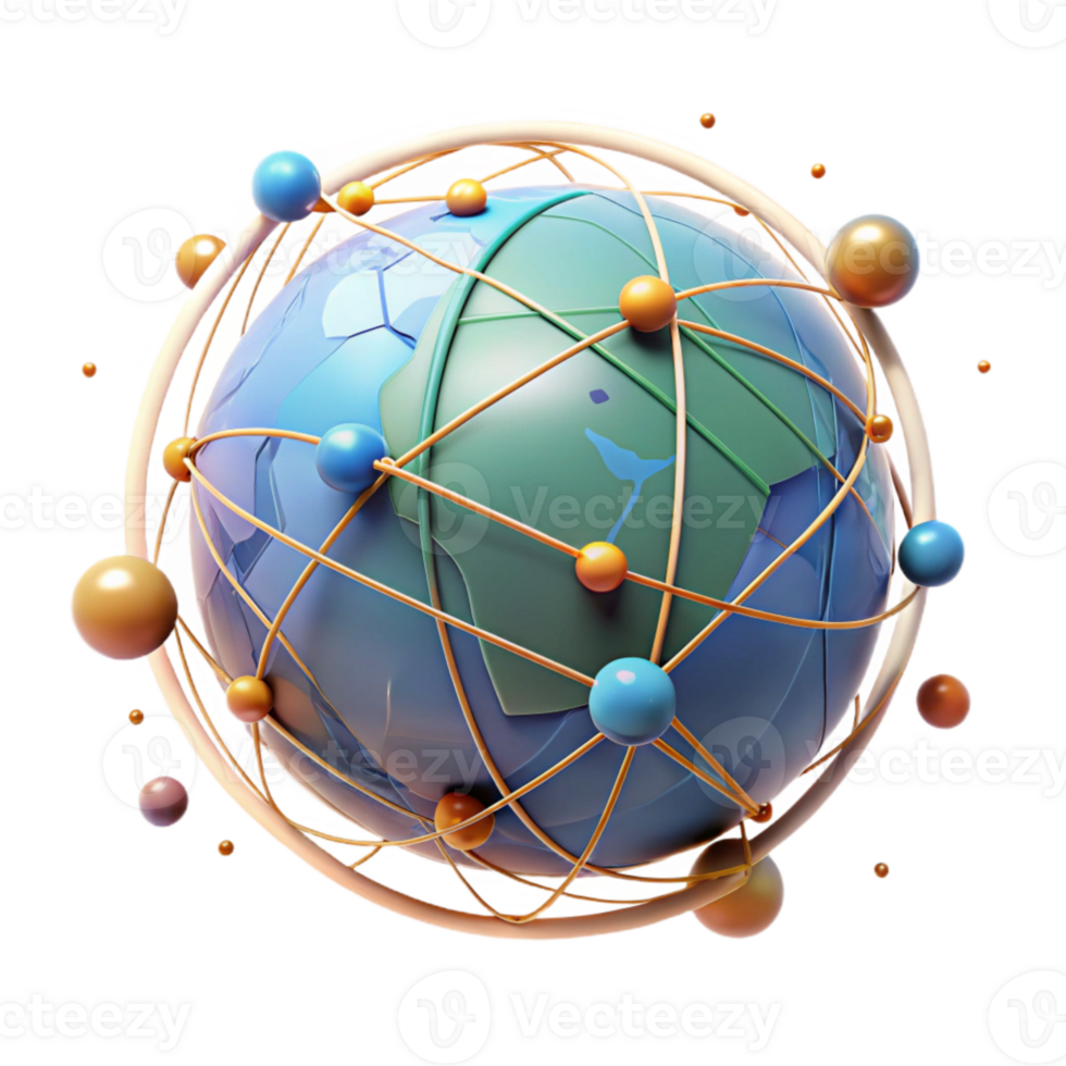 wonderful creative Earth Globe with Network Lines Transparent original png