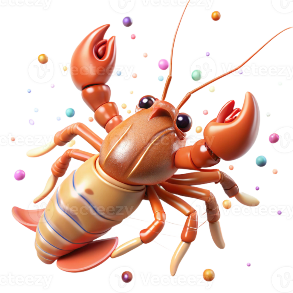 extraordinary minimalist Crayfish Cutout Detailed Claws Transparent Background png