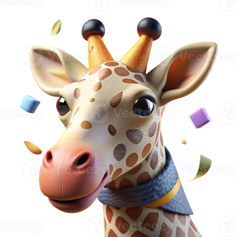 extraordinary modern Close Up of Giraffe Eating Leaves Transparent Background Cutout high quality png