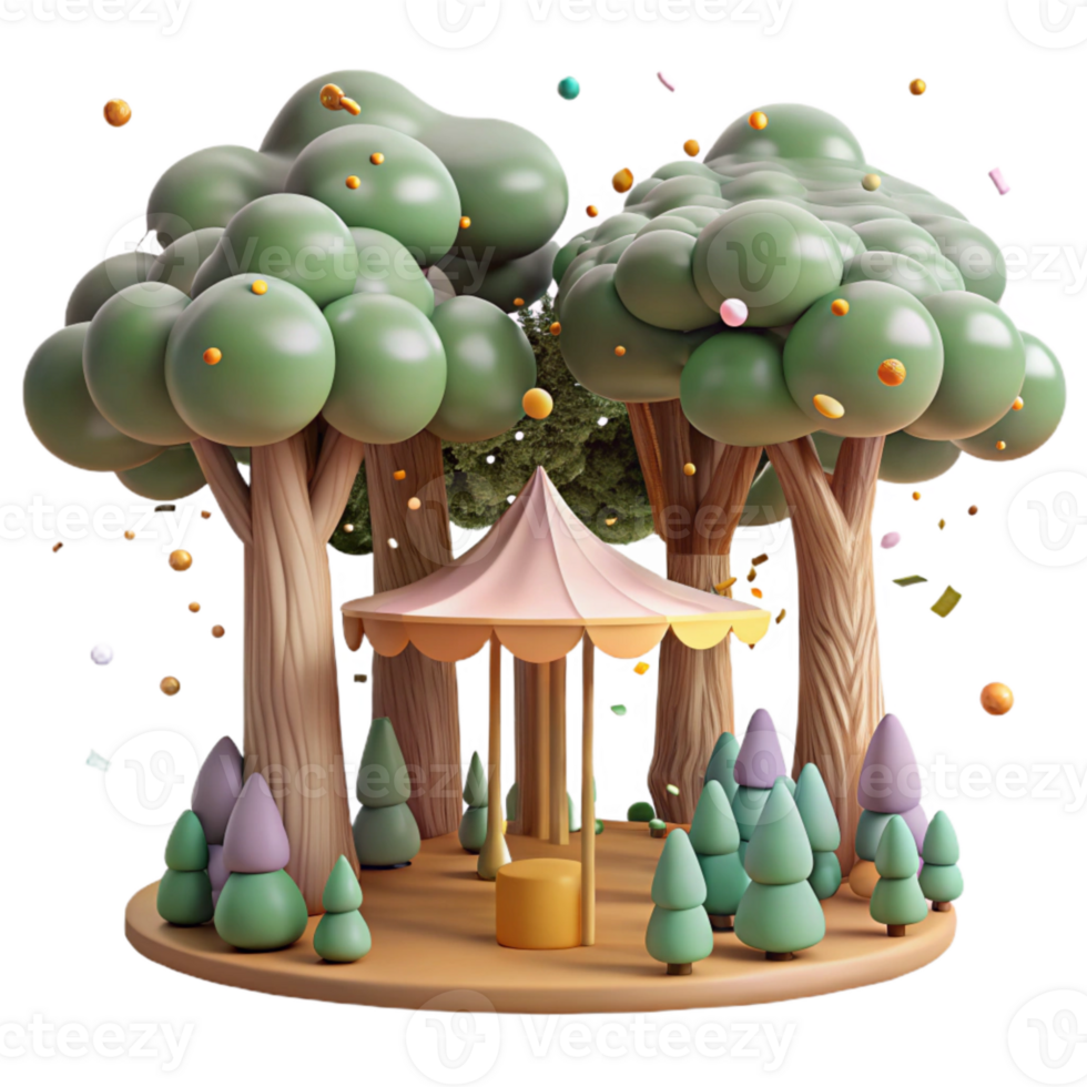 dramatic rustic Forest Canopy Top View Transparent Background Cutout high resolution png