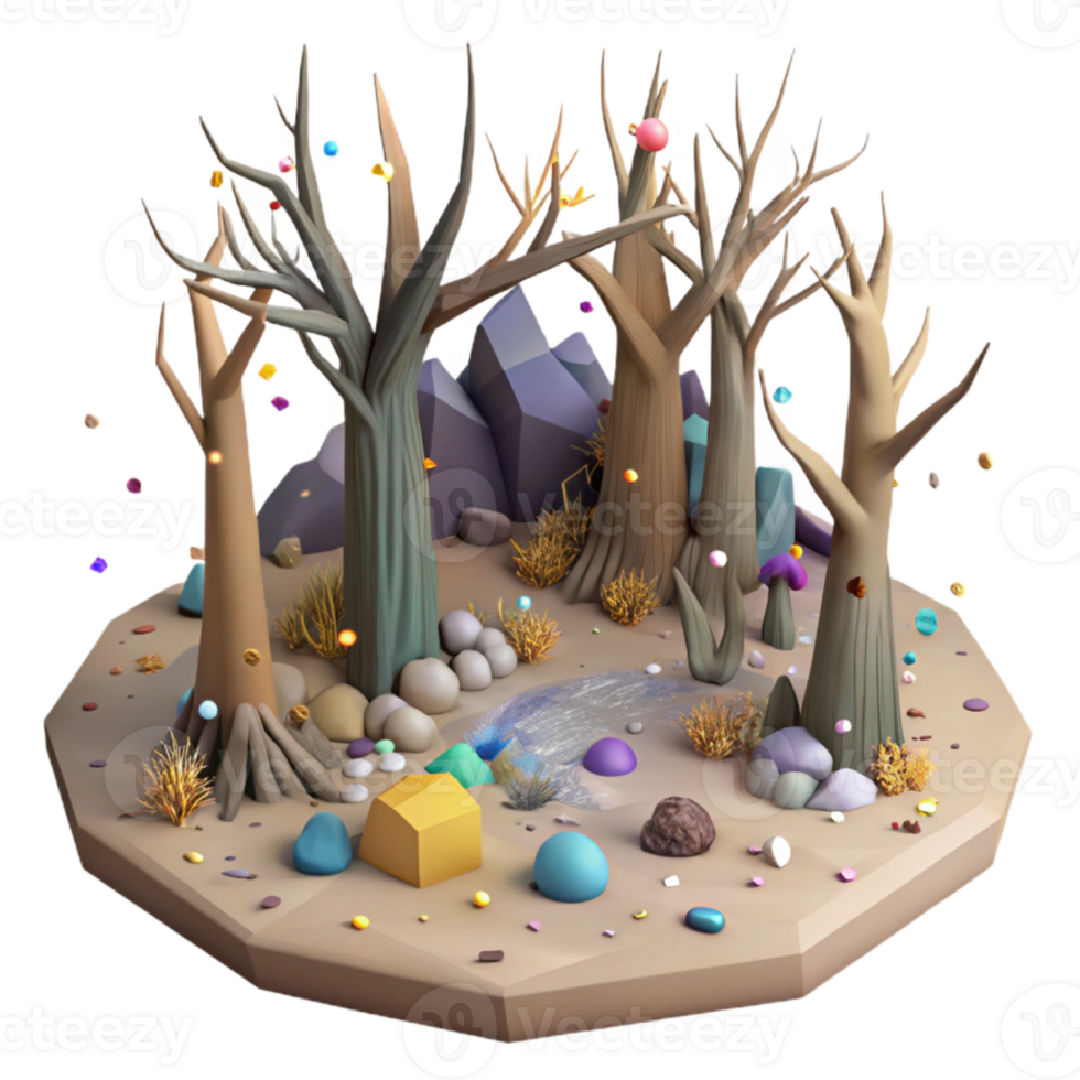 impressive rustic Dead Forest Aerial View Isolated original png