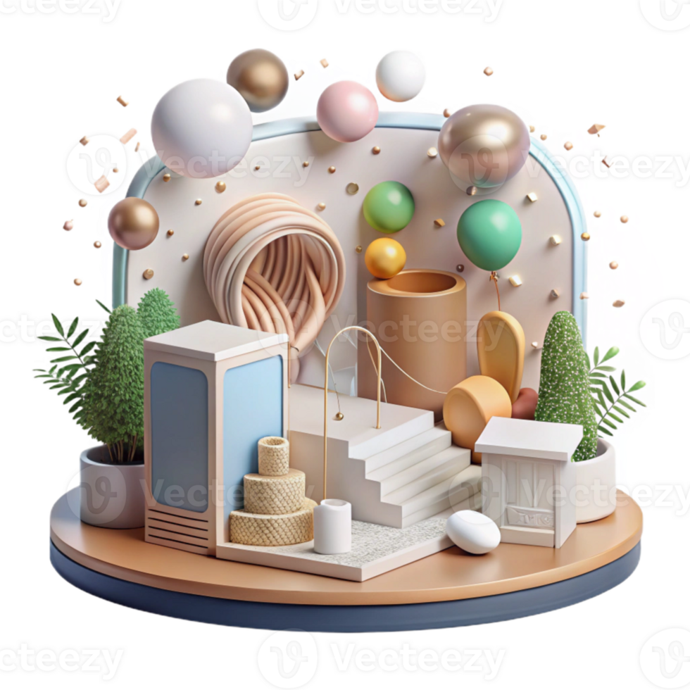 stunning minimalist Eco Conscious Community Event Scene Transparent Background exclusive png
