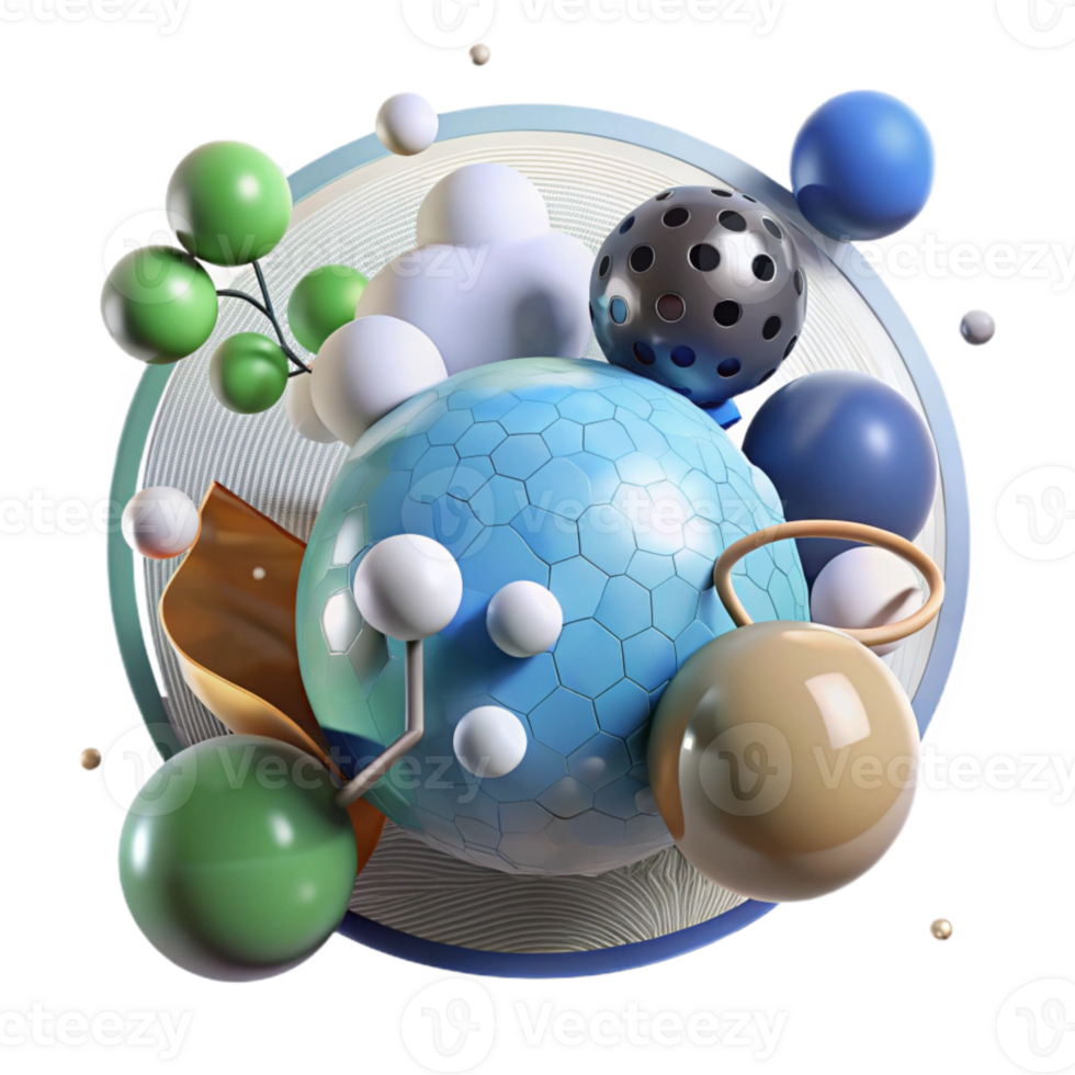 serene abstract Global Warming Co2 Molecule Model Transparent high resolution png