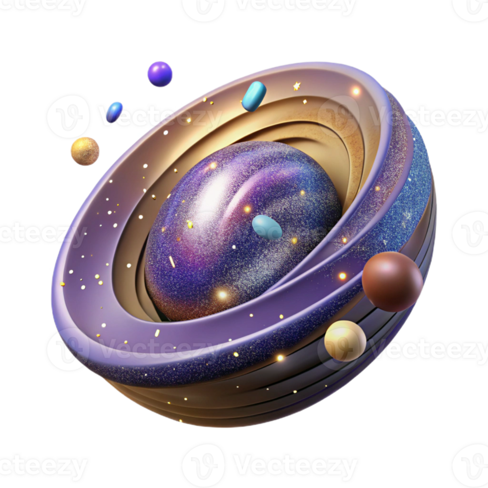 serene minimalist Distant Galaxy Side View Isolated Element premium png