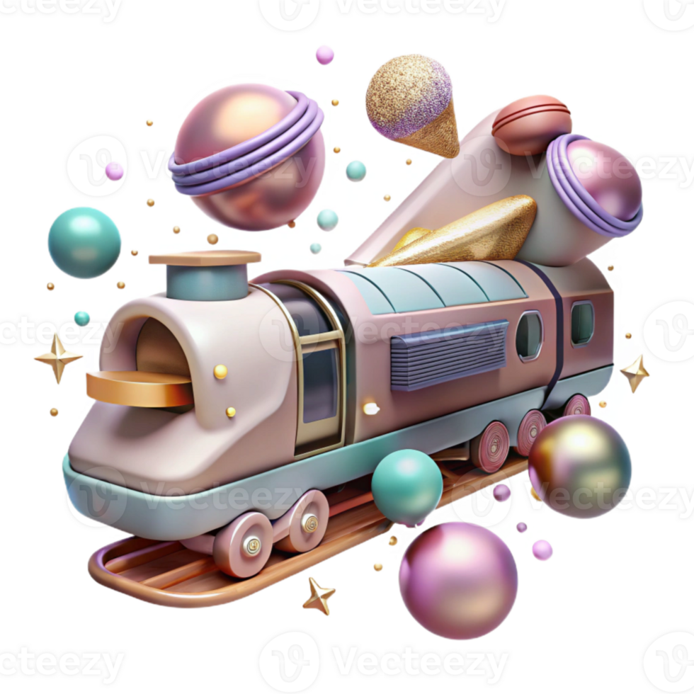 dramatic creative Cutout Futuristic Train Design original png