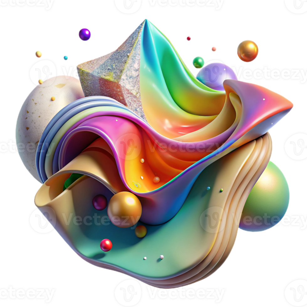 wonderful abstract Colorful Abstract Painting Side Angle Transparent high quality png
