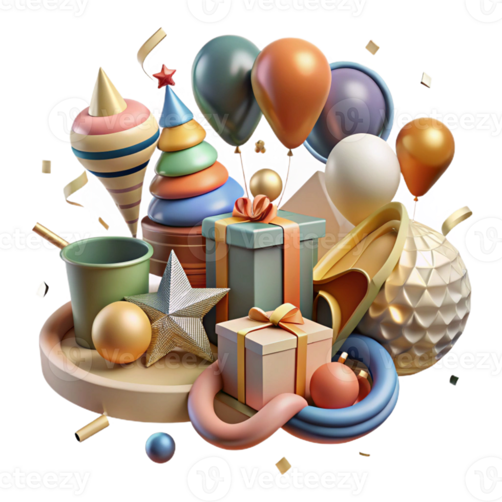 elegant artistic Community Celebrating Success Festive Decorations Isolated premium png