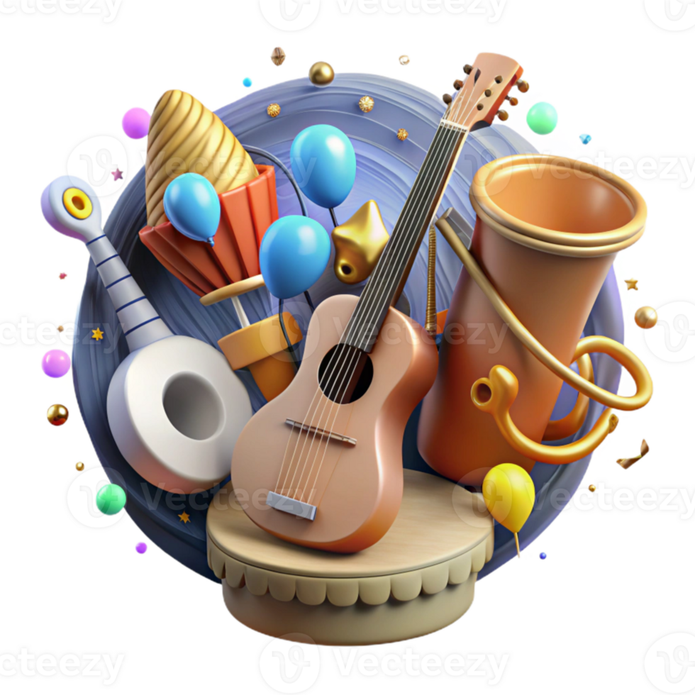wonderful abstract Cuban Son Music Group Instruments Cutout high quality png