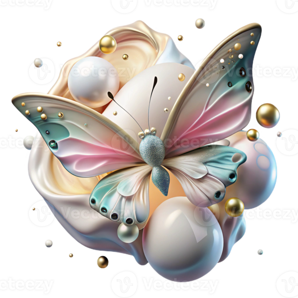 impressive artistic Butterfly Emerging Wings Wet Look Transparent Background exclusive png