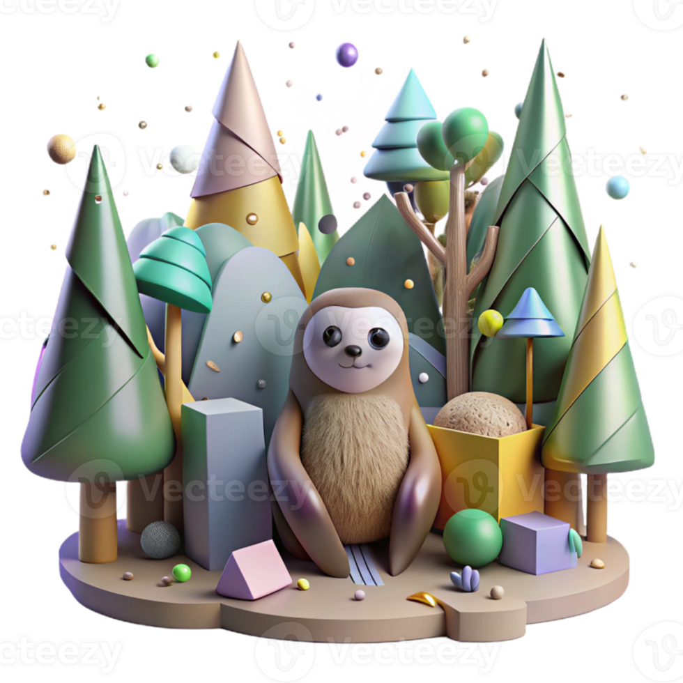 serene minimalist Clear Cut Forest and Homeless Owl Transparent authentic png